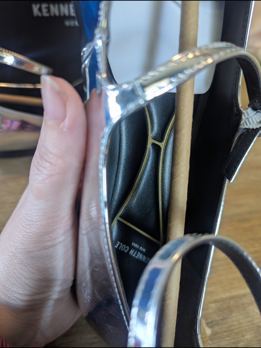 Kenneth Cole Women's Silver Pointed-Toe Mary Jane Flats - Picture 7 of 10